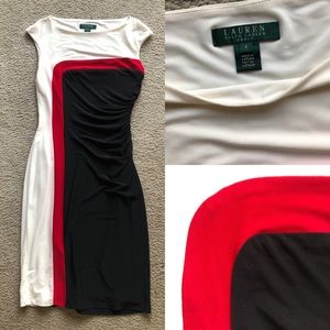 RL color block dress.